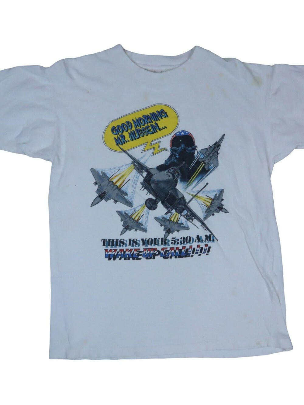 Vintage Good Morning Mr. Hussein Shirt Saddam Desert Storm Gulf War Men's Large
